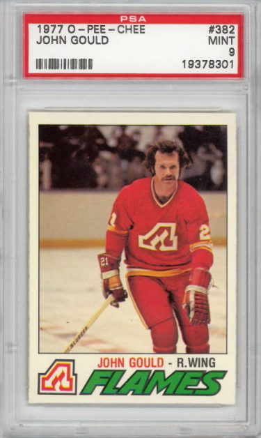 1977 O-Pee-Chee #382 John Gould Calgary Flames PSA 9